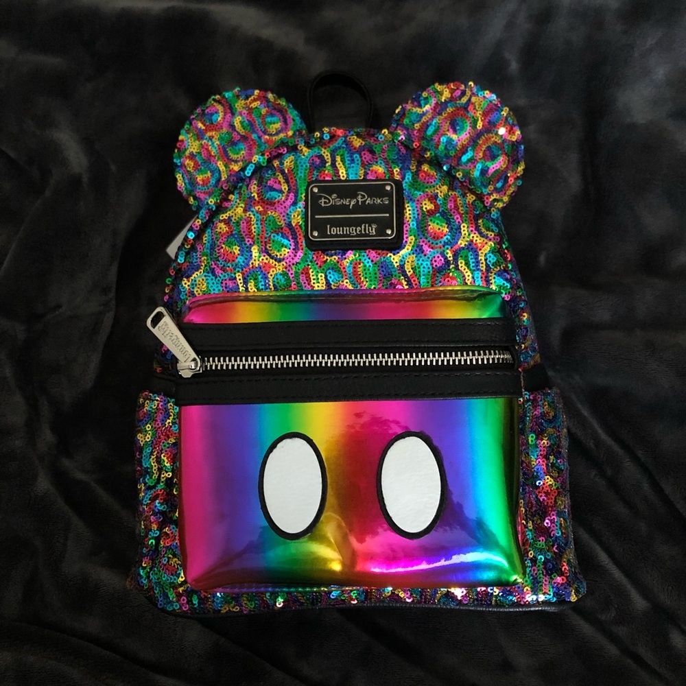 Disney Mickey Mouse Rainbow Sequin Mini Backpack